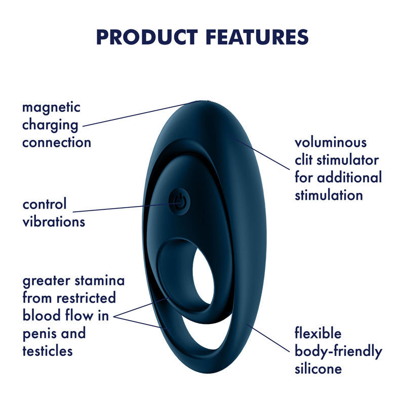 Satisfyer Glorious Duo - Dark USB Rechargeable Cock & Balls Ring