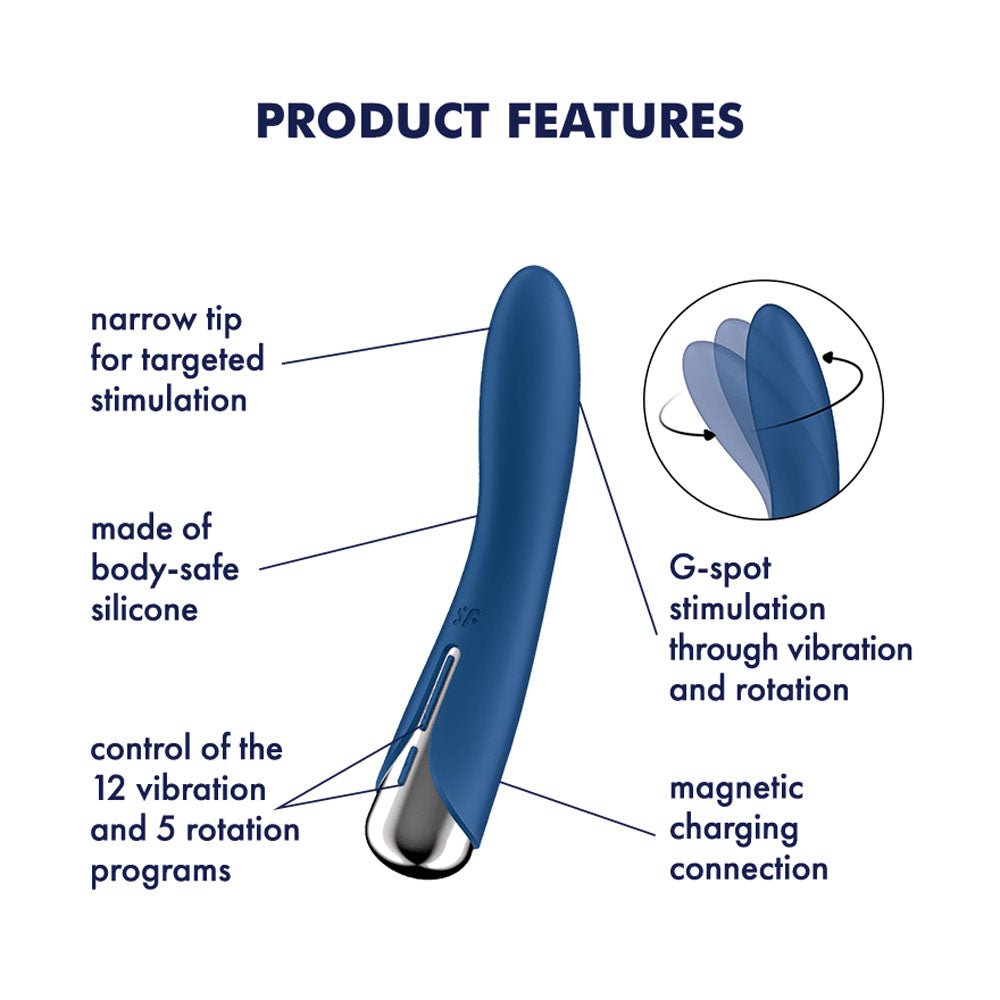 Satisfyer Spinning Vibe 1 - - 17.8 cm USB Rechargeable Rotating Vibrator