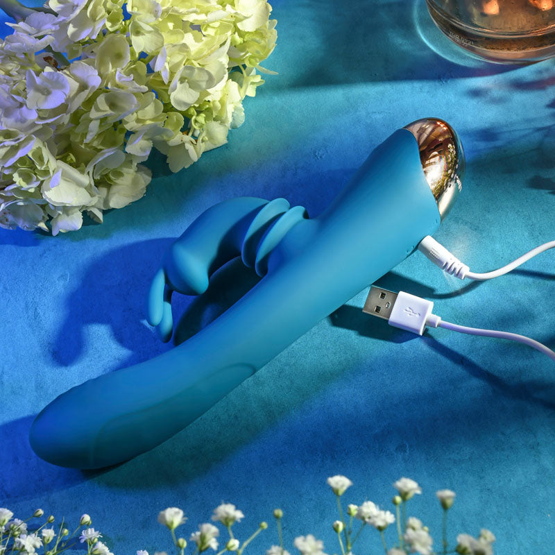 Adam & Eve SHIMMY & SHAKE VELVET RABBIT - 22.4 cm USB Rechargeable Rabbit Vibrator