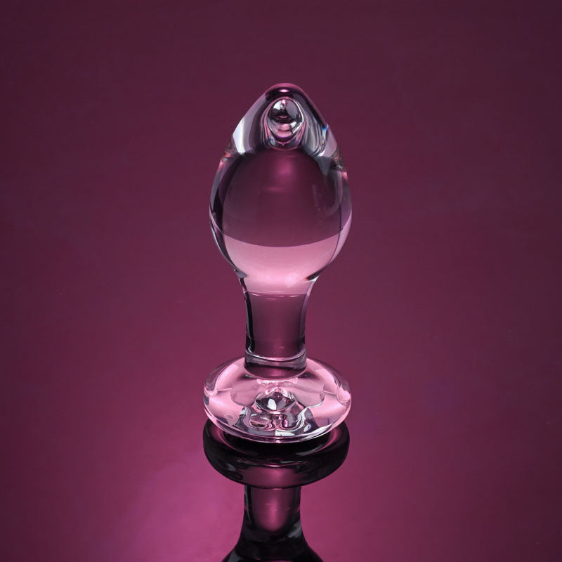 Adam & Eve PINK GEM GLASS PLUG MEDIUM - Glass 8.7 cm Butt Plug with Pink Gem Base