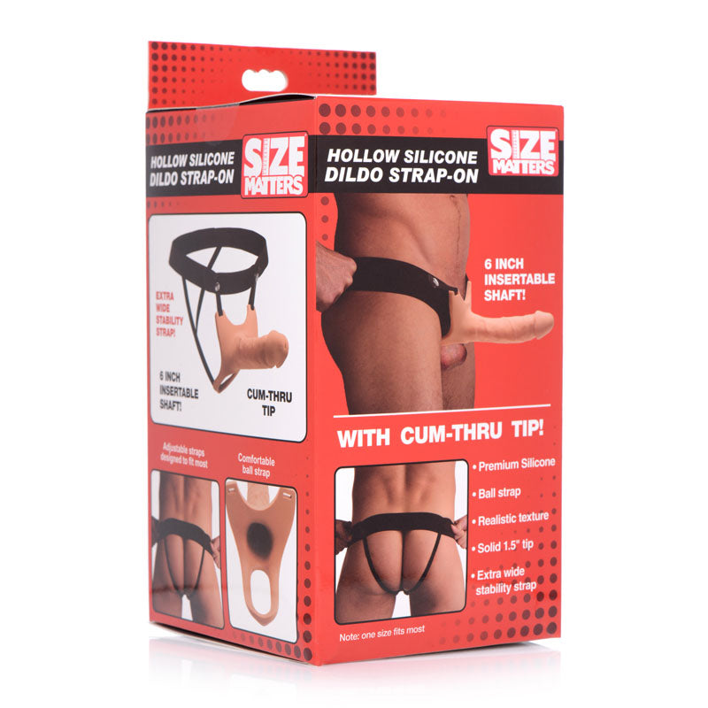 Size Matters Silicone Dildo Strap-On - 15.2 cm Hollow Strap-On
