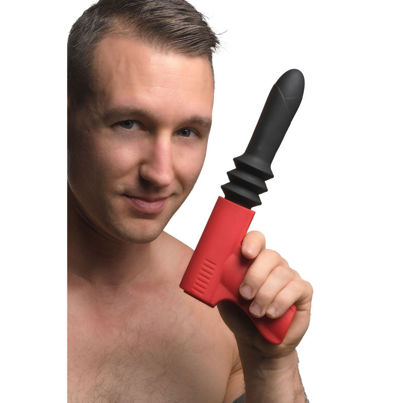 Master Series Pistol Pounder Thrusting Vibrator - /Red Thrusting Vibrator with Gun Handle