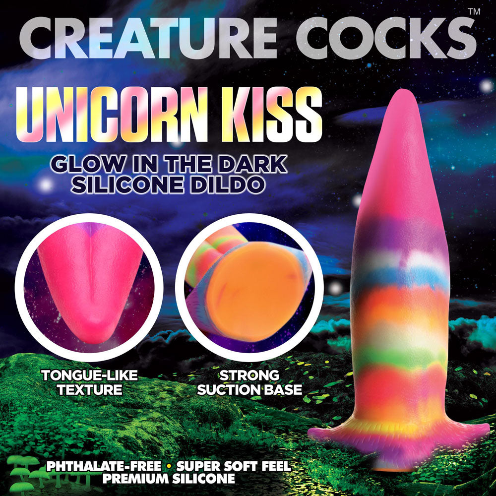 Creature Cocks Unicorn Kiss Silicone Dildo - 21.4 cm Fantasy Unicorn Tongue Dildo
