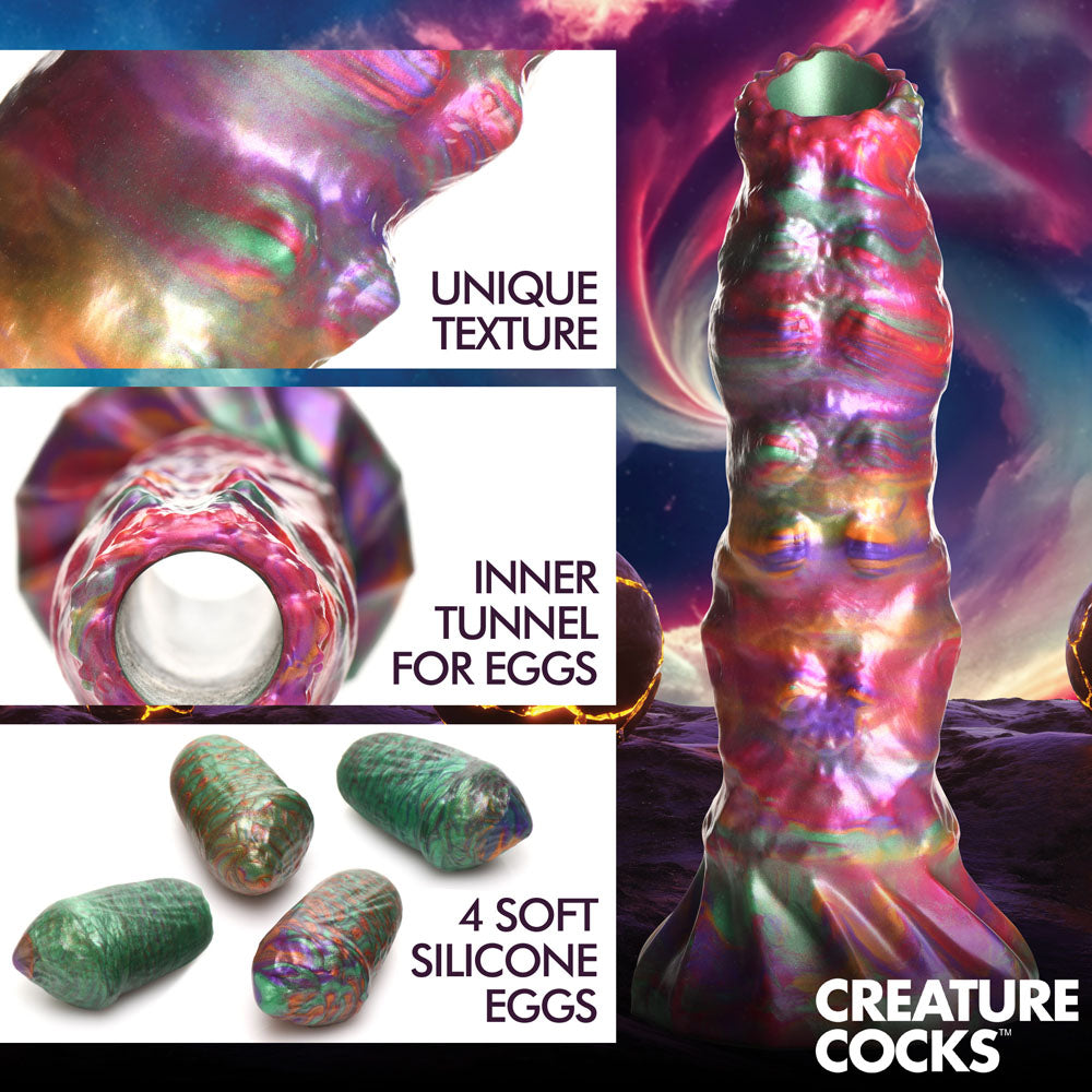 Creature Cocks Larva Silicone Dildo - 22.9 cm Fantasy Dildo with Eggs