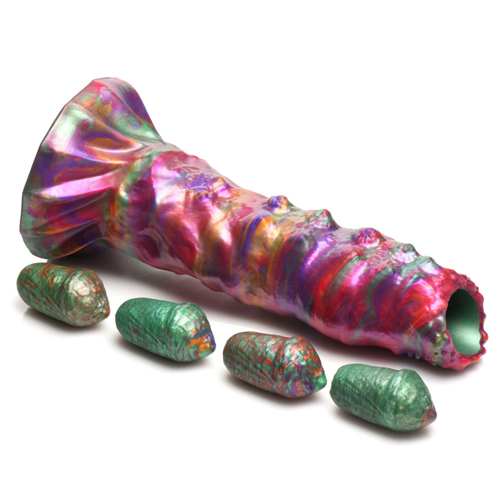 Creature Cocks Larva Silicone Dildo - 22.9 cm Fantasy Dildo with Eggs