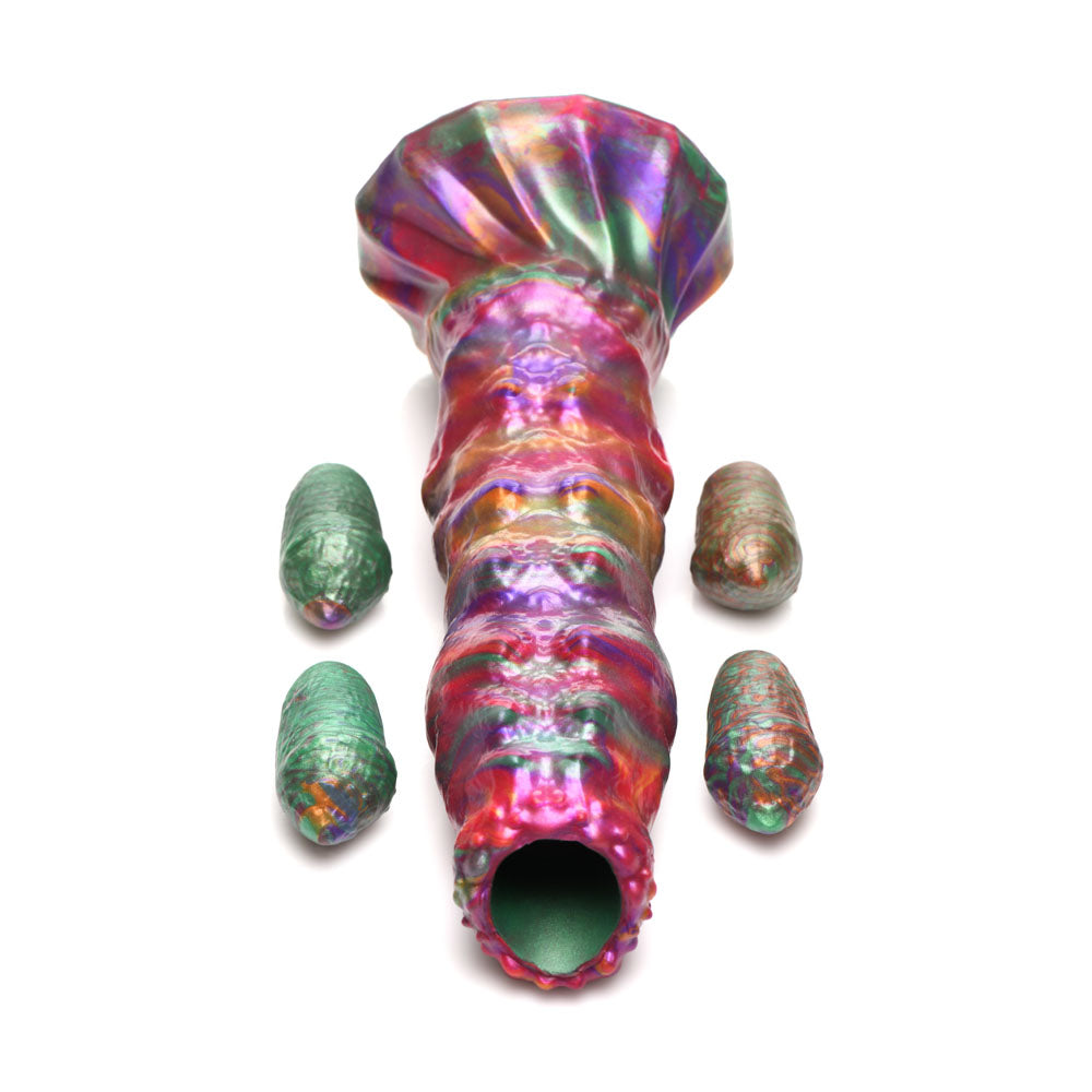 Creature Cocks Larva Silicone Dildo - 22.9 cm Fantasy Dildo with Eggs