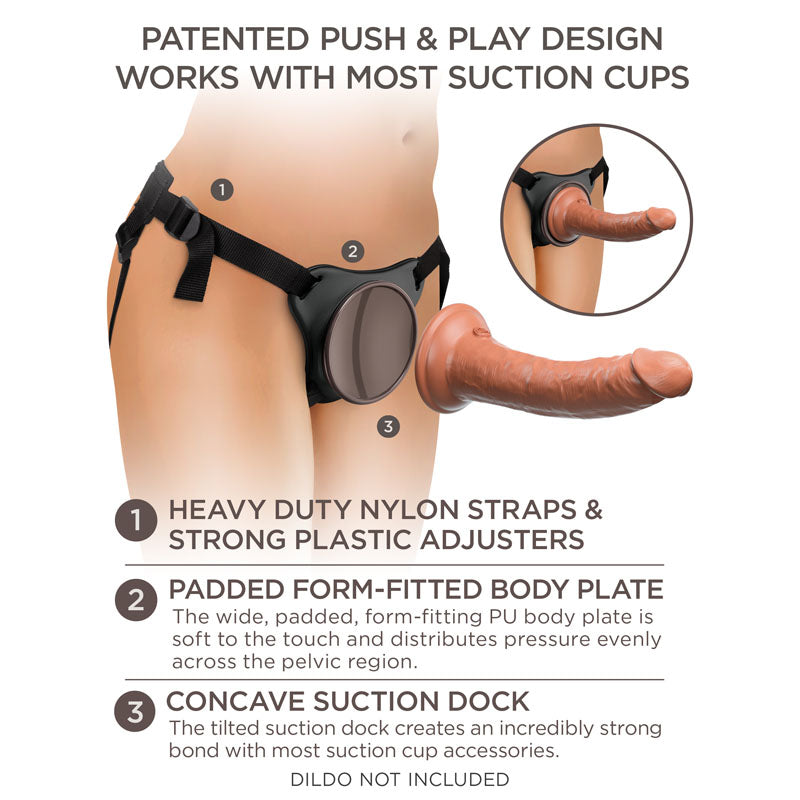 King Cock Elite Comfy Body Dock Strap-On Harness - Adjustable Strap-On Harness (No Probe Included)