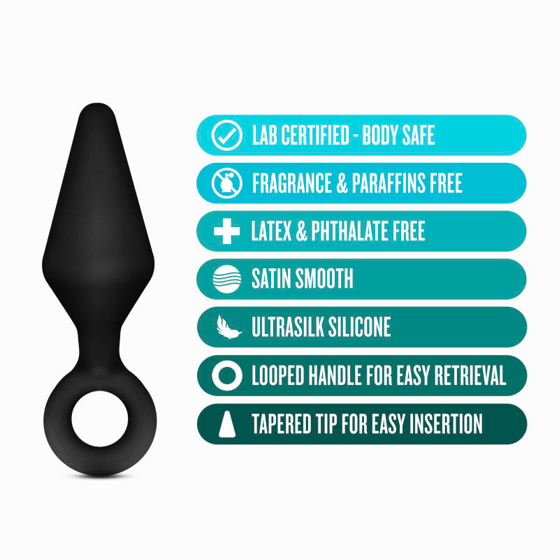 Anal Adventures Platinum Loop Plug Kit - Butt Plugs - Set of 3 Sizes