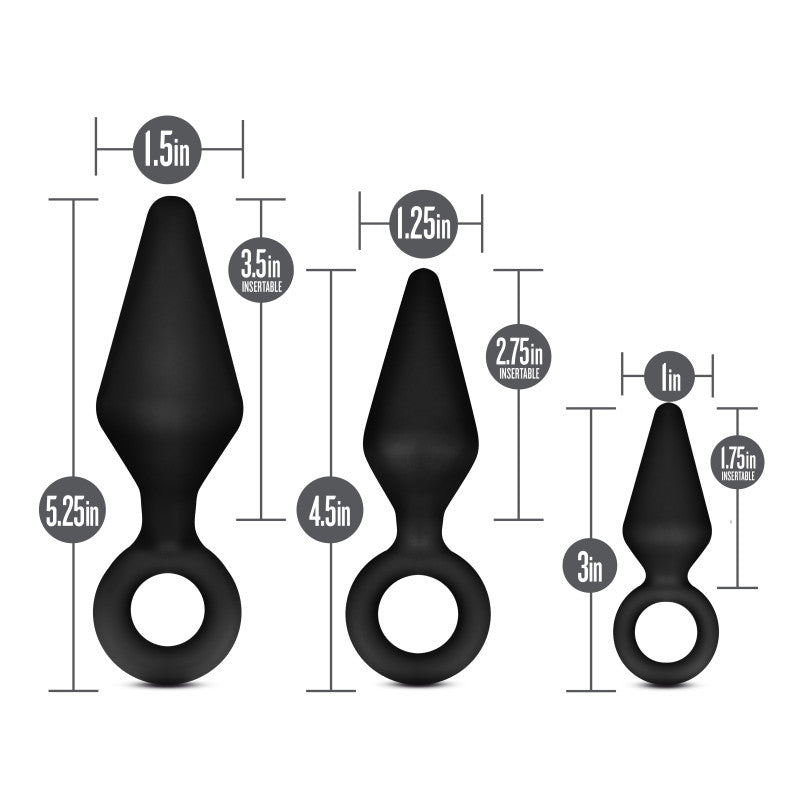 Anal Adventures Platinum Loop Plug Kit - Butt Plugs - Set of 3 Sizes