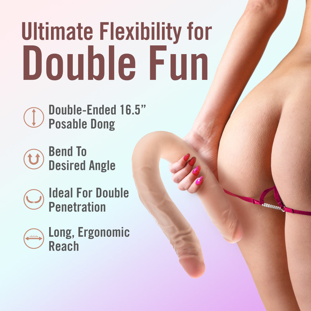 Dr. Skin Plus 16.5'' Posable Double Dong - 42 cm Double Dong