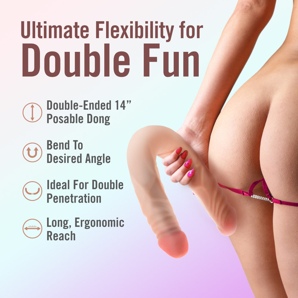 Dr. Skin Plus 14'' Posable Double Dong