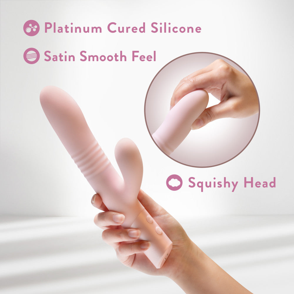 Blush - Fraya - - 24.1 cm USB Rechargeable Thrusting Rabbit Vibrator