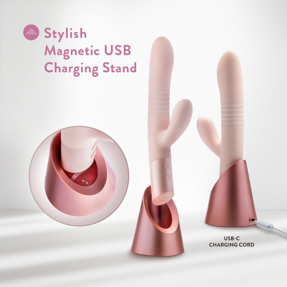 Blush - Fraya - - 24.1 cm USB Rechargeable Thrusting Rabbit Vibrator