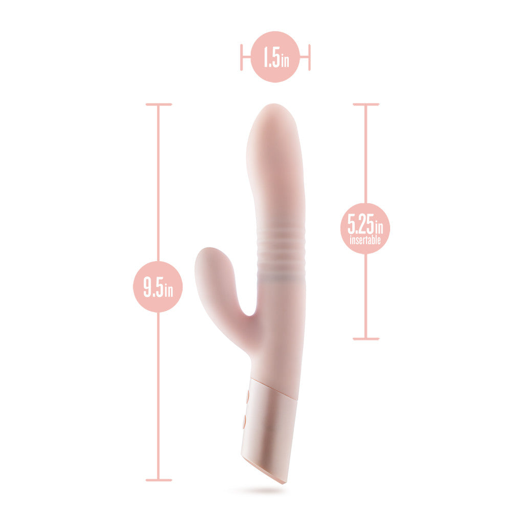 Blush - Fraya - - 24.1 cm USB Rechargeable Thrusting Rabbit Vibrator