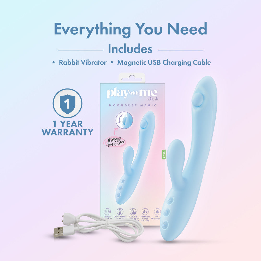 Play With Me - Moondust Magic - 20.3 cm USB Rechargeable Rabbit Vibrator