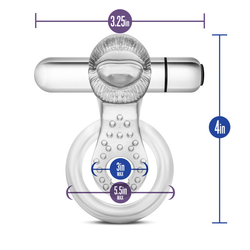 Stay Hard 10-Function Vibrating Tongue Ring - Vibrating Cock & Ball Ring