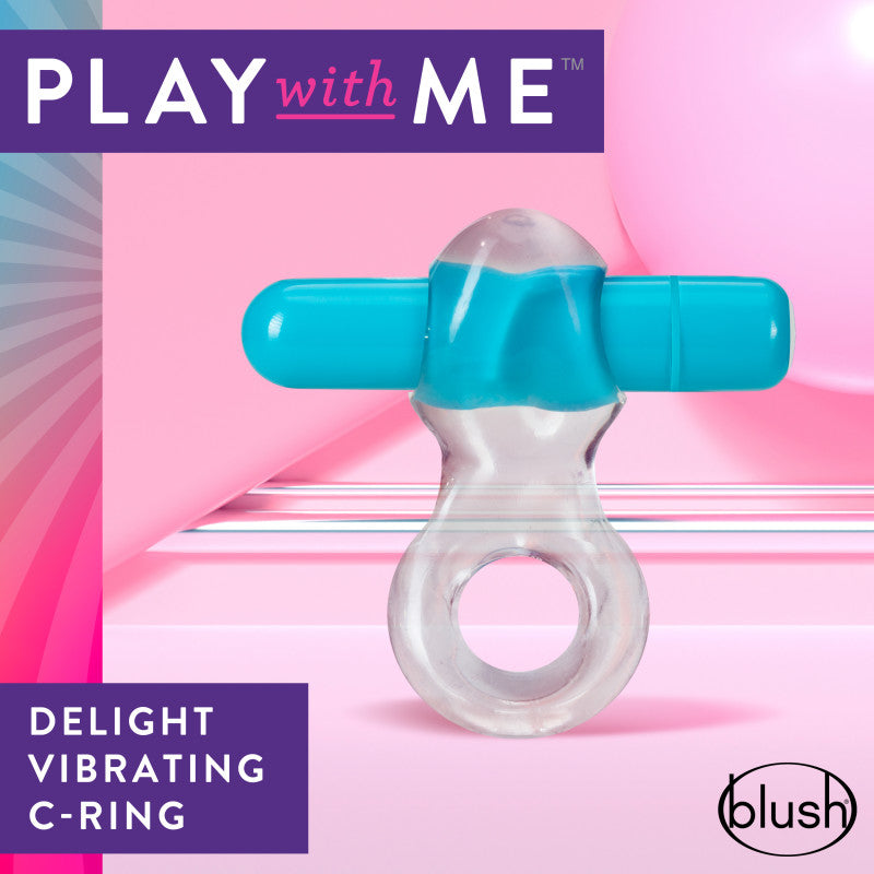 Play With Me Delight Vibrating C-Ring - Clear/ Vibrating Cock Ring