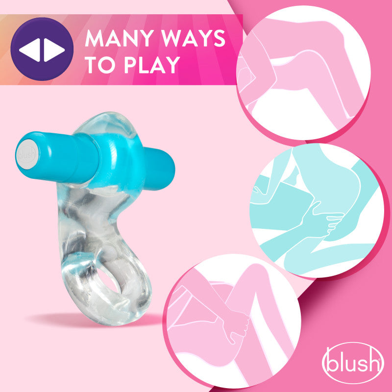 Play With Me Delight Vibrating C-Ring - Clear/ Vibrating Cock Ring