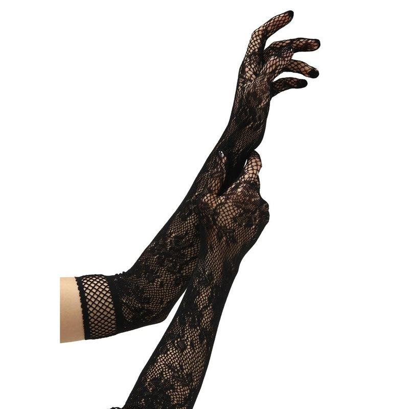 BACI White Label Flower Lace Opera Gloves - - Gloves