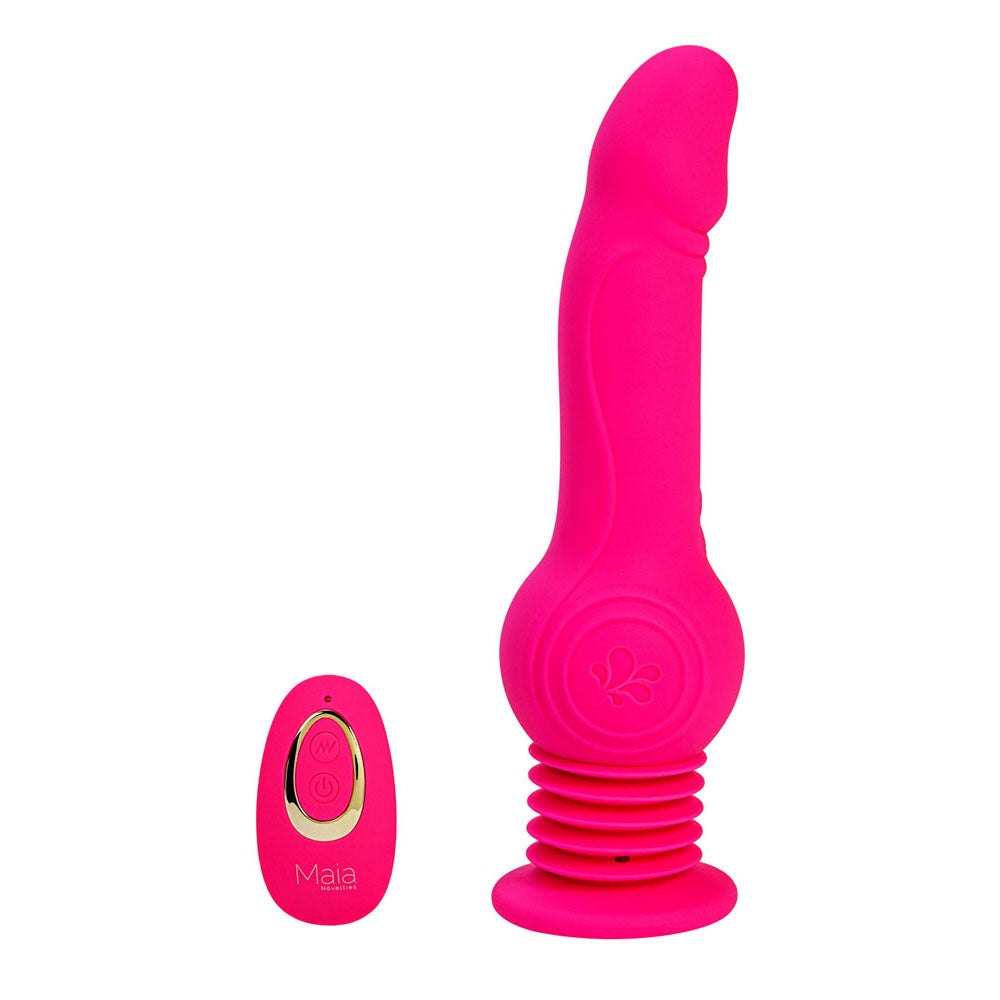 Maia TEGAN - 23.6 cm USB Rechargeable Jumping Vibrating Dong with Remote