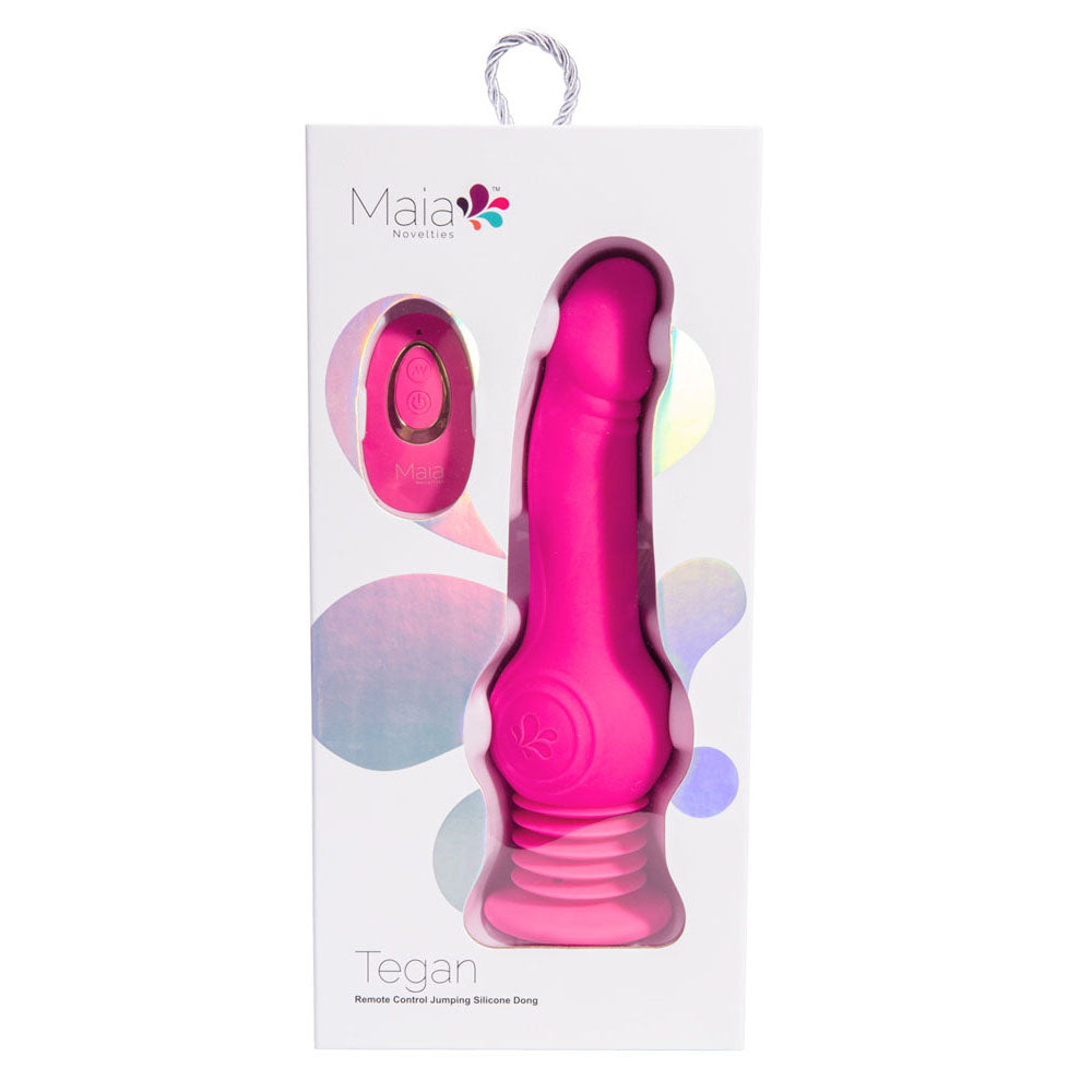 Maia TEGAN - 23.6 cm USB Rechargeable Jumping Vibrating Dong with Remote