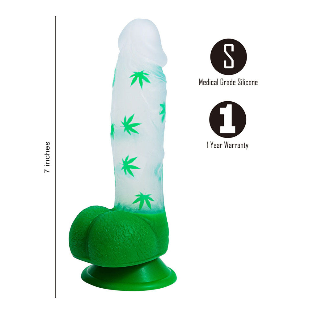 Maia LEIF - Clear/ 17.8 cm Leaf Print Dong