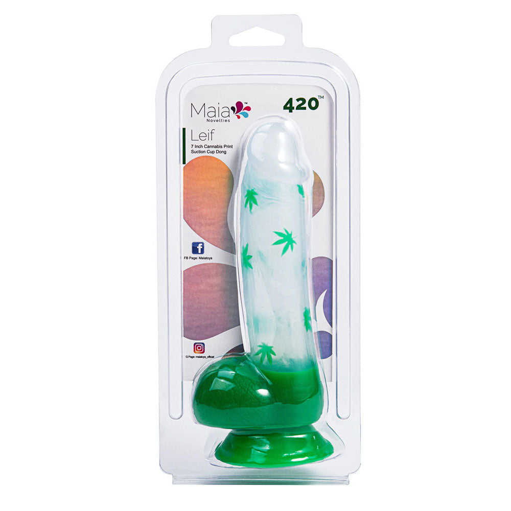 Maia LEIF - Clear/ 17.8 cm Leaf Print Dong