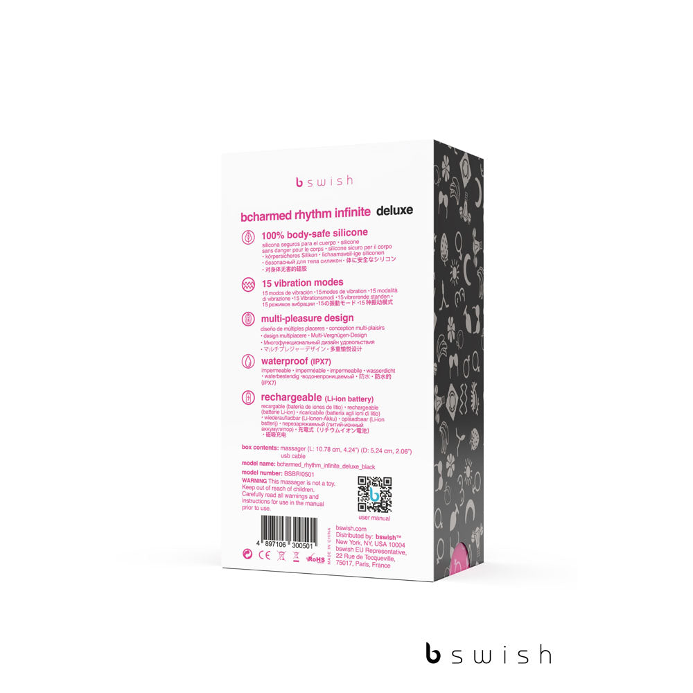 BCharmed Rhythm Infinite Deluxe - - USB Rechargeable Vibrating Cock Ring