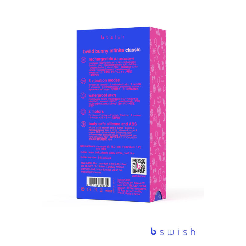 Bwild Classic Bunny Infinite - Pacific - Pacific 15.2 cm USB Rechargeable Rabbit Vibrator