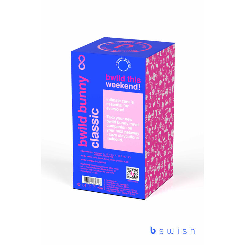 Bwild Classic Bunny Infinite Limited Edition - Pacific - Pacific 15.2 cm USB Rechargeable Rabbit Vibrator with Limited Edition Storage Case