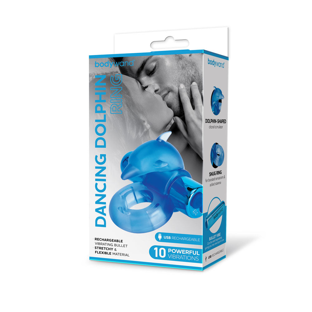 Bodywand Rechargeable Dancing Dolphin Ring - USB Rechargeable Vibrating Cock Ring