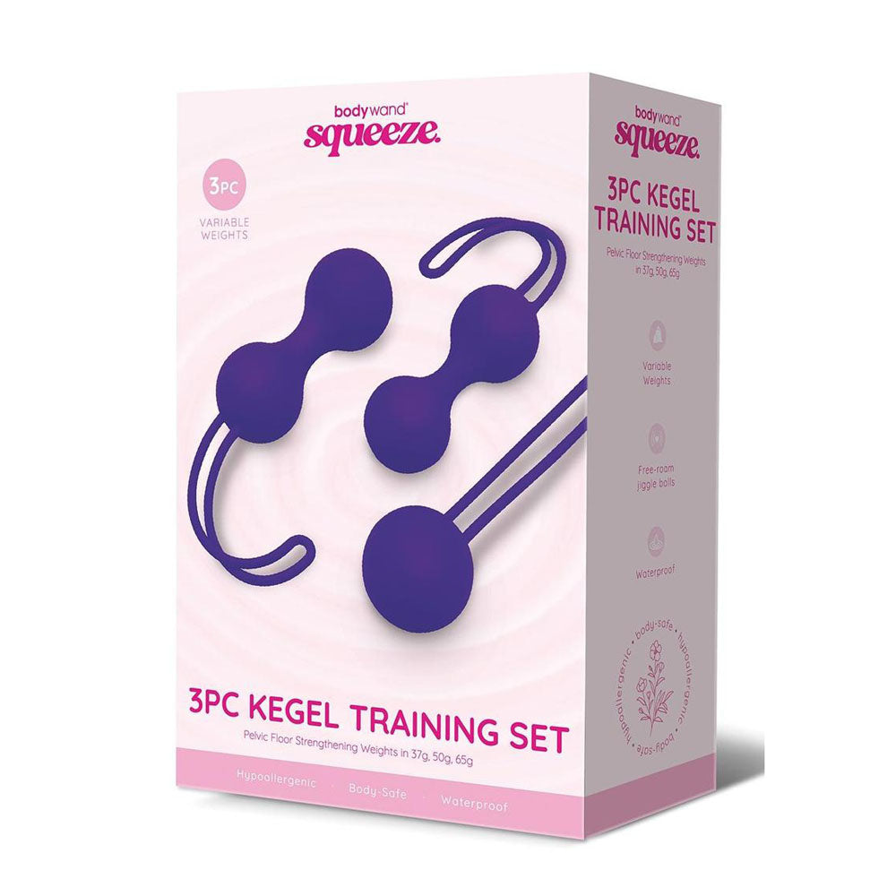 Bodywand Squeeze 3pc Kegel Training Set - Weighted Kegel Ball Set - 3 Piece Kit