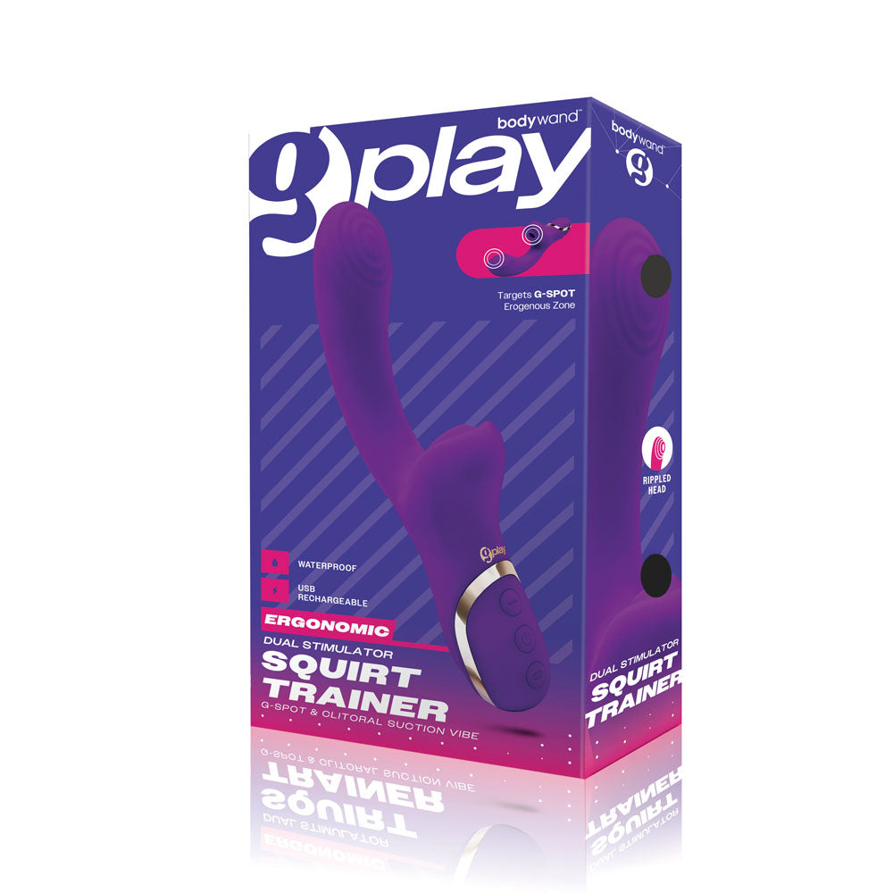 Bodywand G-Play Dual Stimulator Squirt Trainer - 22 cm USB Rechargeable Rabbit Vibrator with Air Pulsation