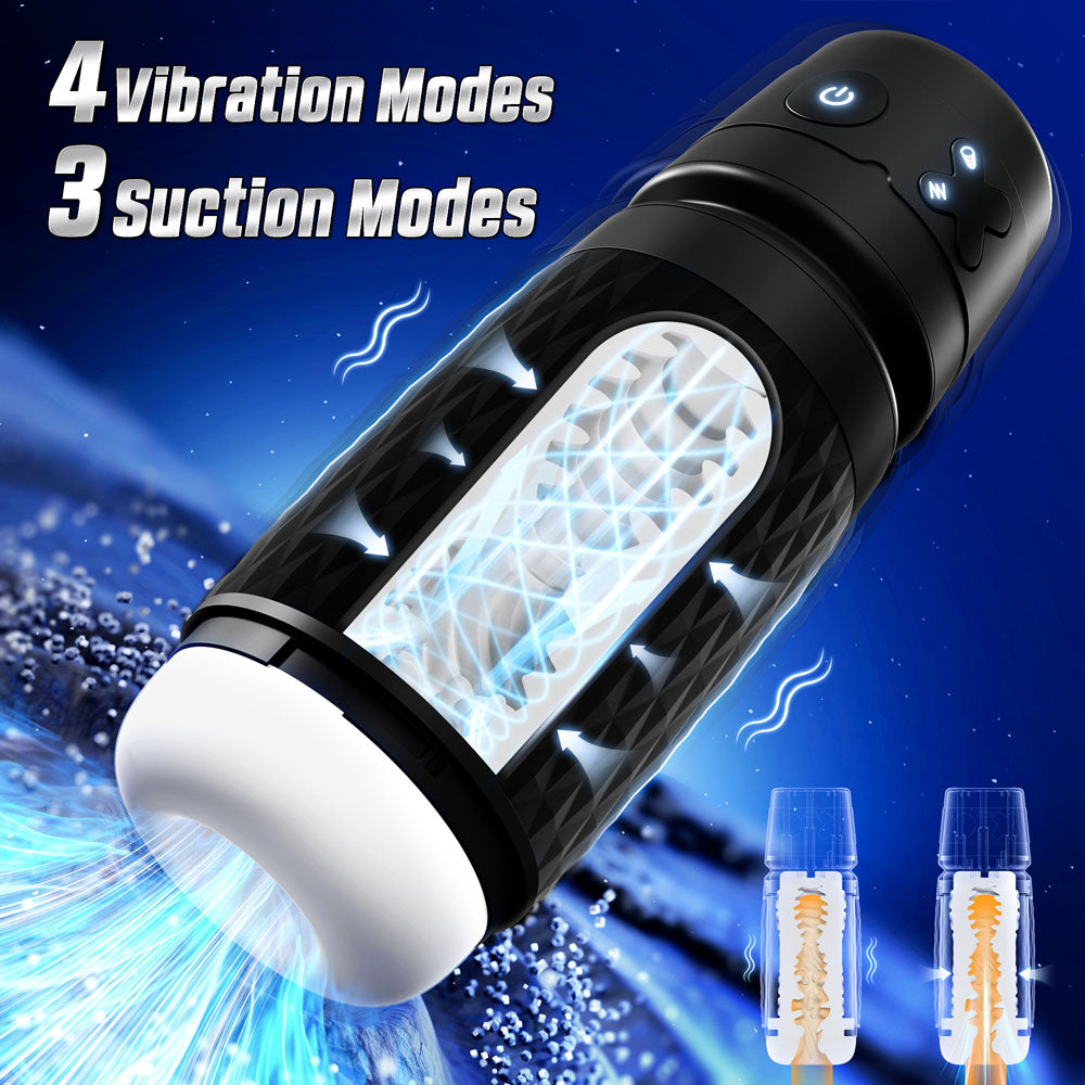 CyberSkin B-Warrior - USB Rechargeable Sucking & Vibrating Auto Masturbator