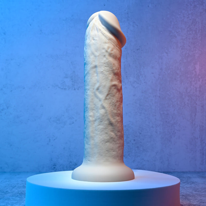 Evolved 7'' GIRTHY VIBRATING DONG LIGHT - 17.8 cm USB Rechargeable Vibrating Dong