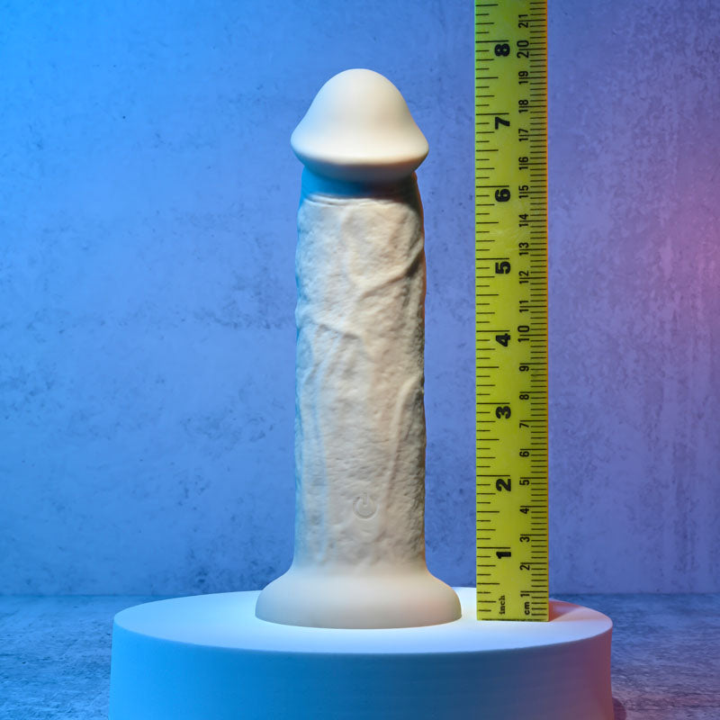 Evolved 7'' GIRTHY VIBRATING DONG LIGHT - 17.8 cm USB Rechargeable Vibrating Dong