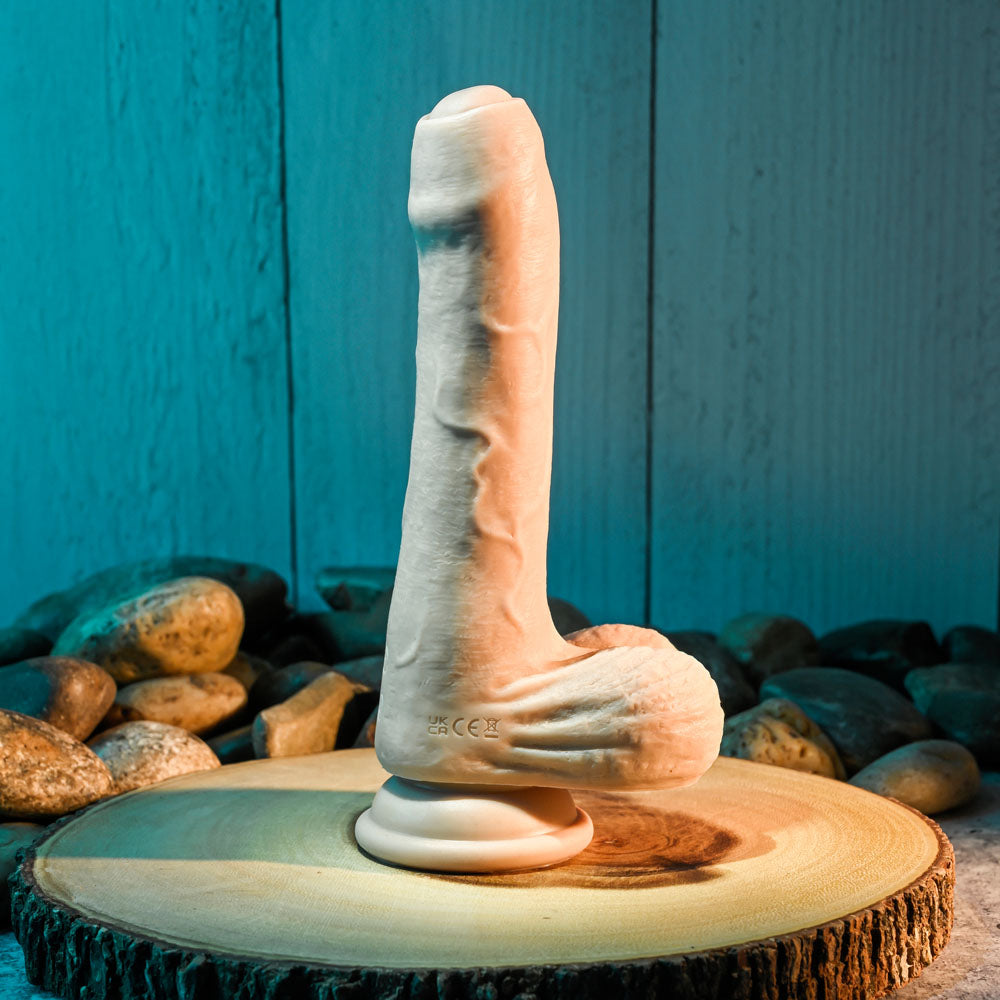 Evolved PEEK A BOO VIBRATING DILDO LIGHT - 20.3 cm USB Rechargeable Vibrating Uncut Dong