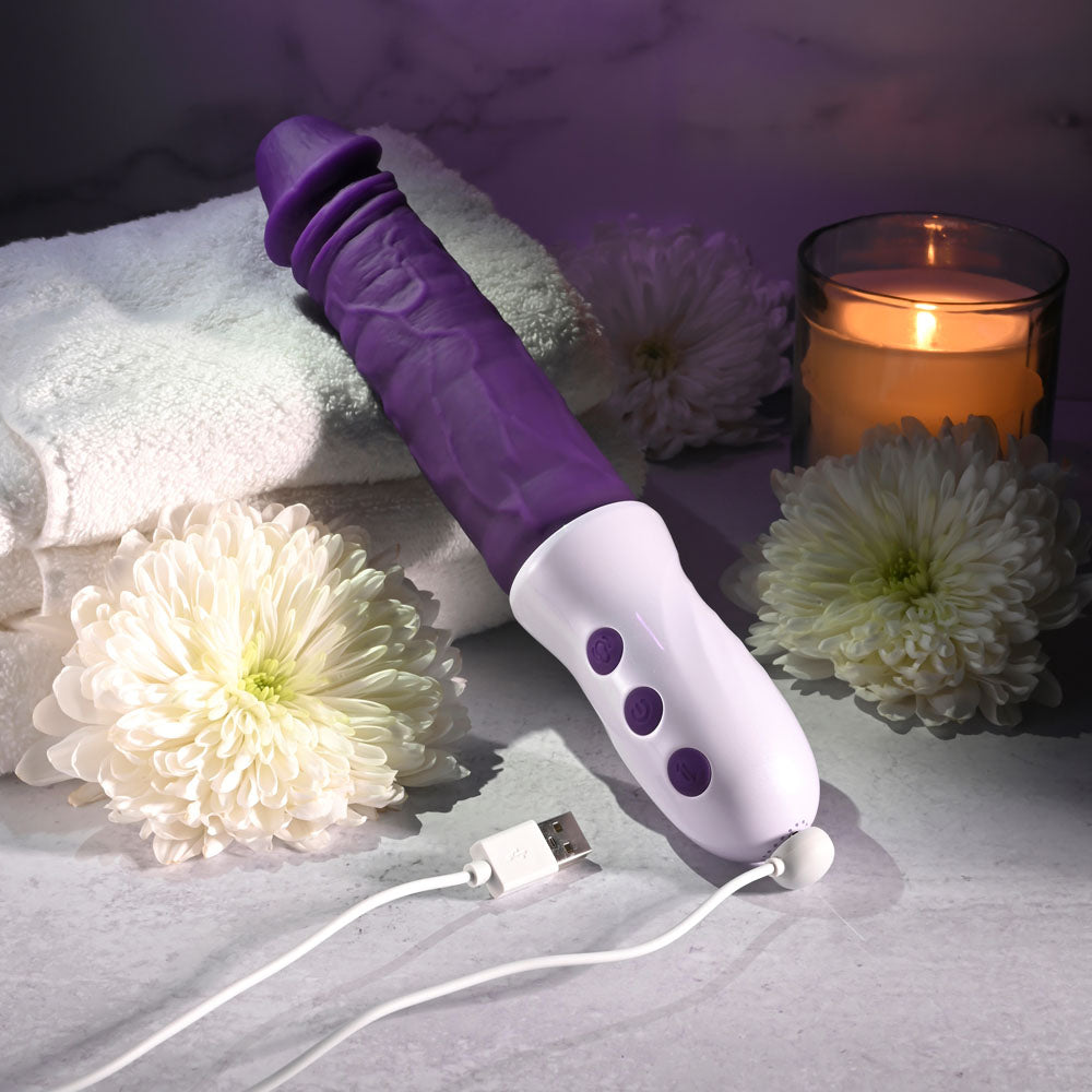 Evolved PLUM THRUST - 29 cm USB Rechargeable Thrusting Vibrator