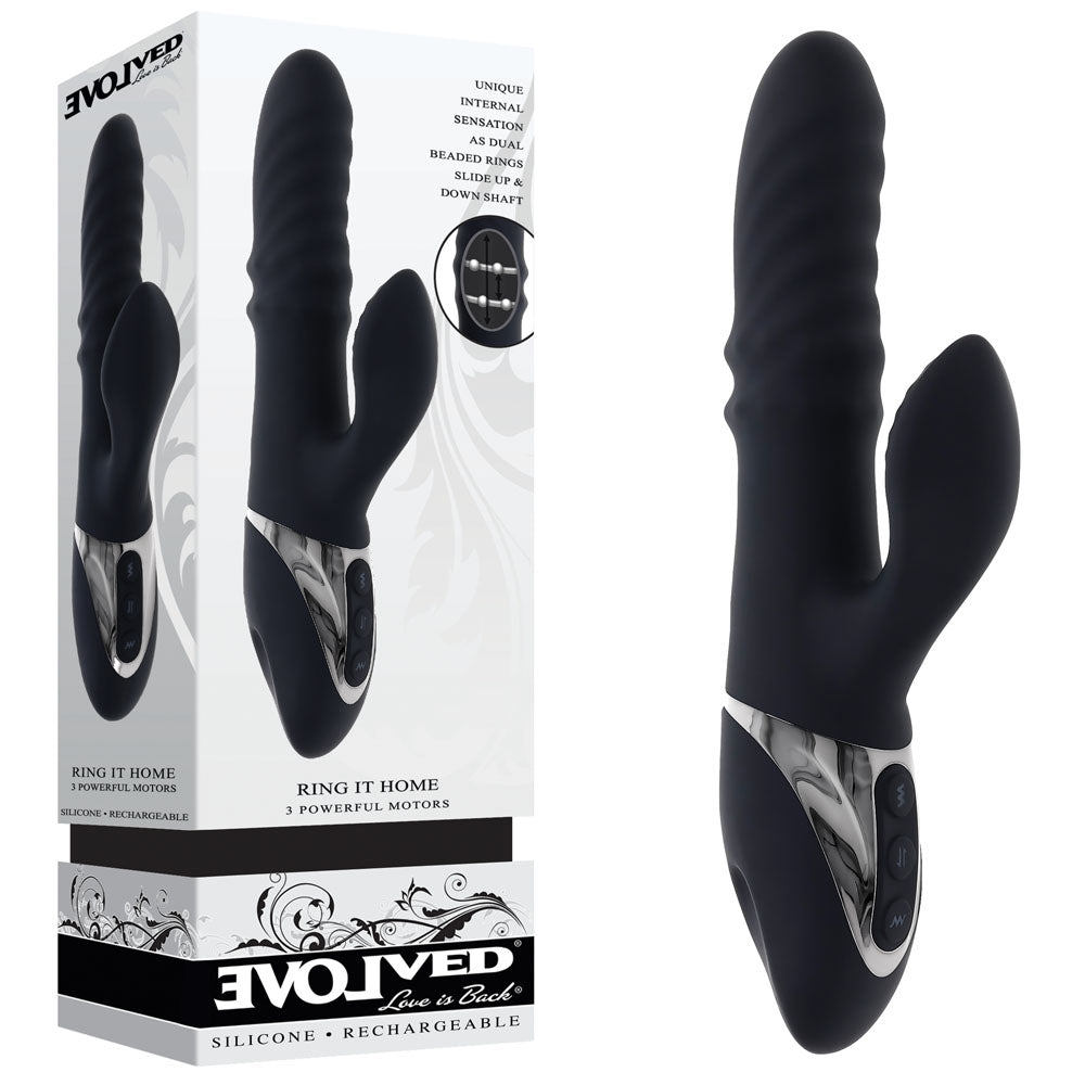 Evolved RING IT HOME - 23.8 cm USB Rechargeable Rabbit Vibrator