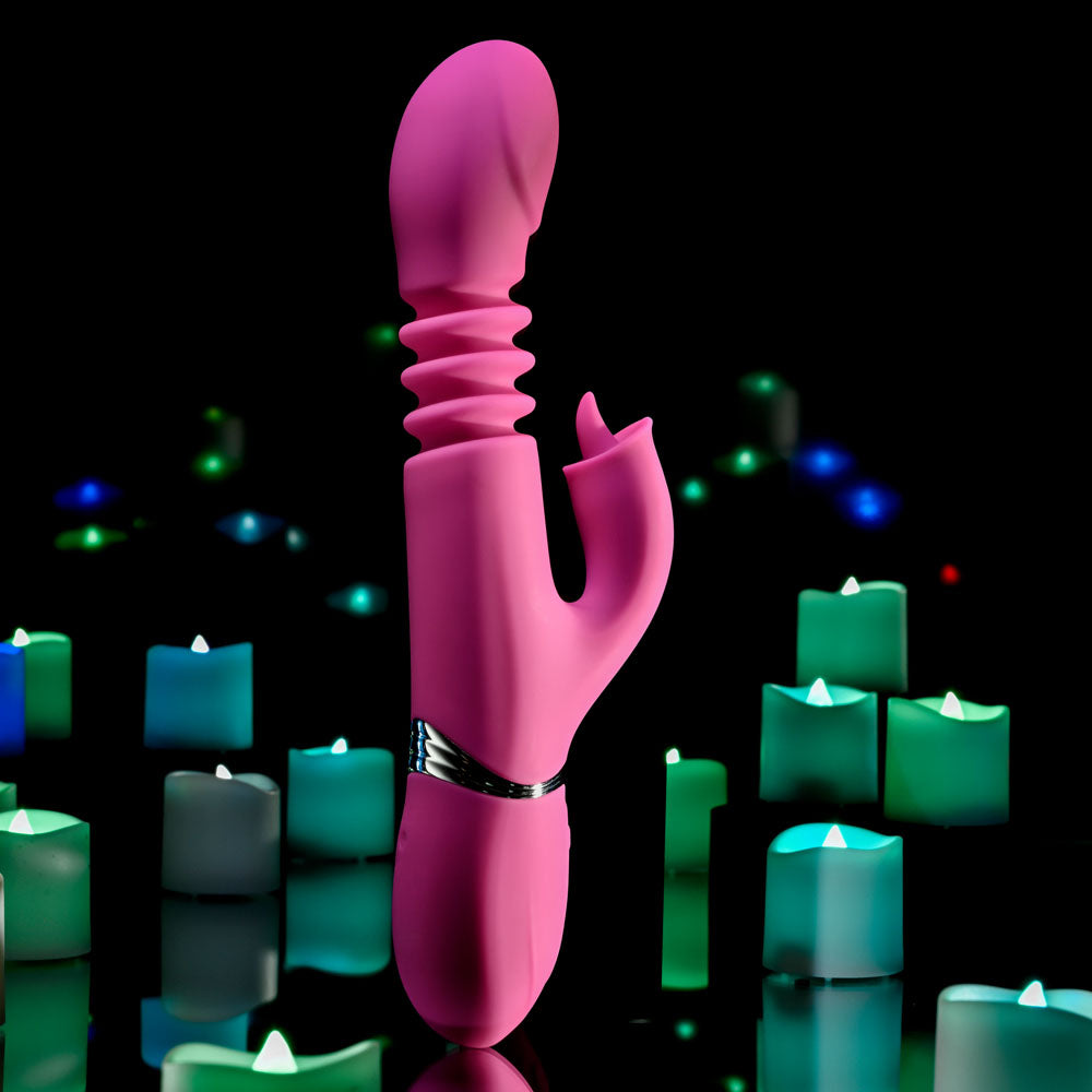 Evolved DRAGON - 24.2 cm USB Rechargeable Thrusting Rabbit Vibrator