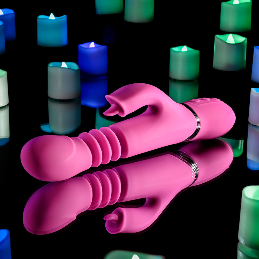 Evolved DRAGON - 24.2 cm USB Rechargeable Thrusting Rabbit Vibrator