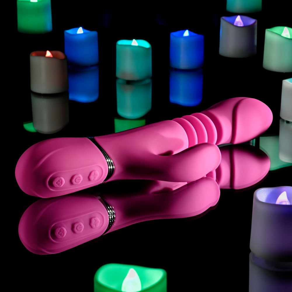 Evolved DRAGON - 24.2 cm USB Rechargeable Thrusting Rabbit Vibrator