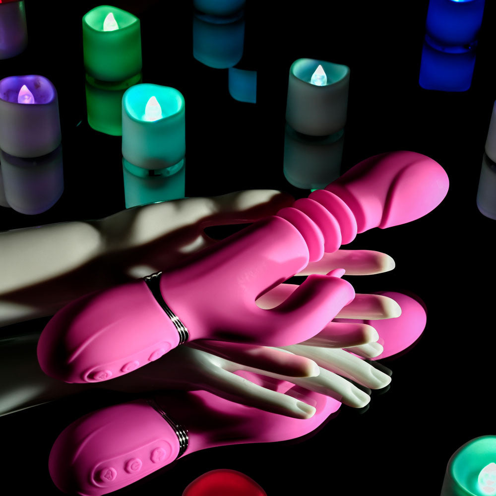 Evolved DRAGON - 24.2 cm USB Rechargeable Thrusting Rabbit Vibrator