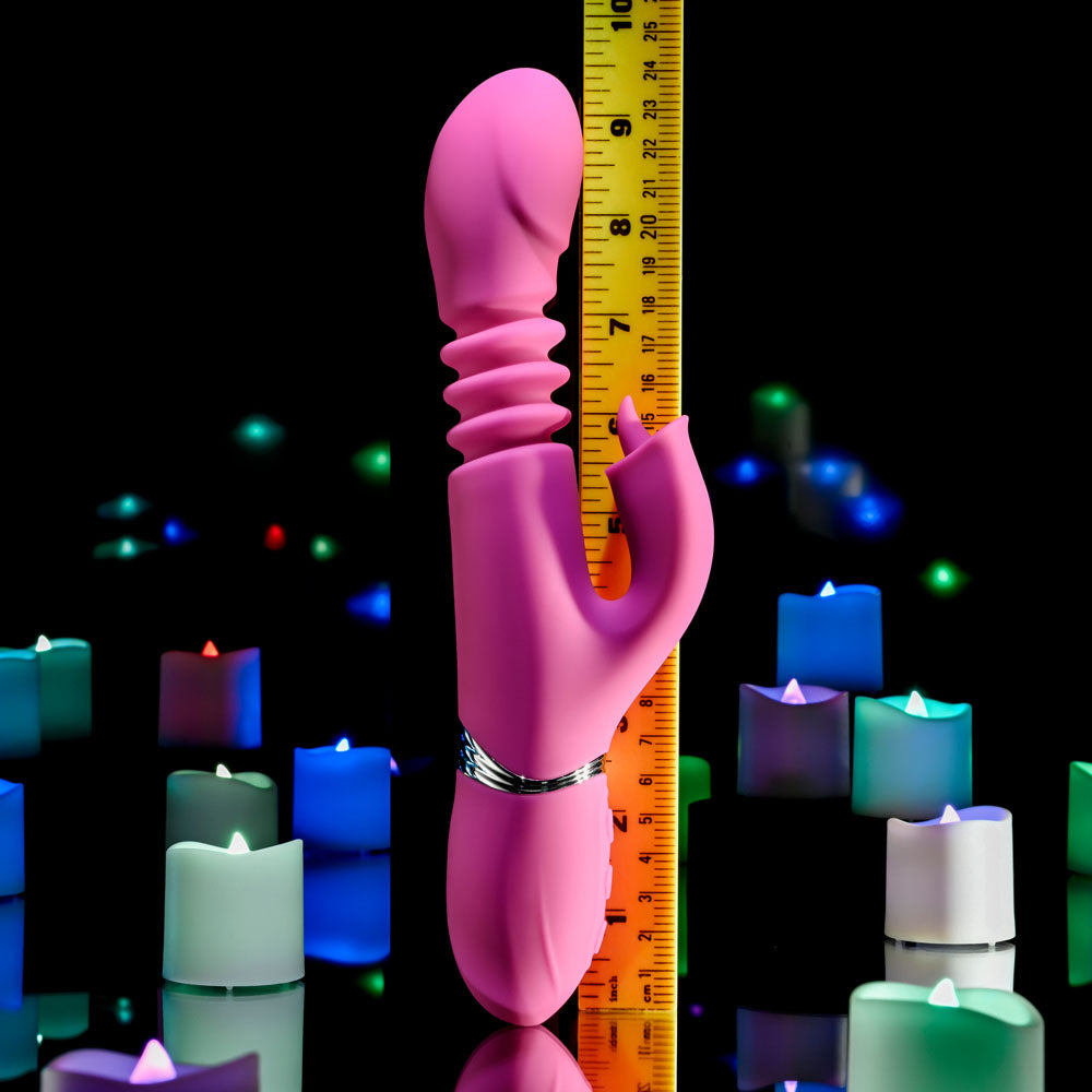 Evolved DRAGON - 24.2 cm USB Rechargeable Thrusting Rabbit Vibrator