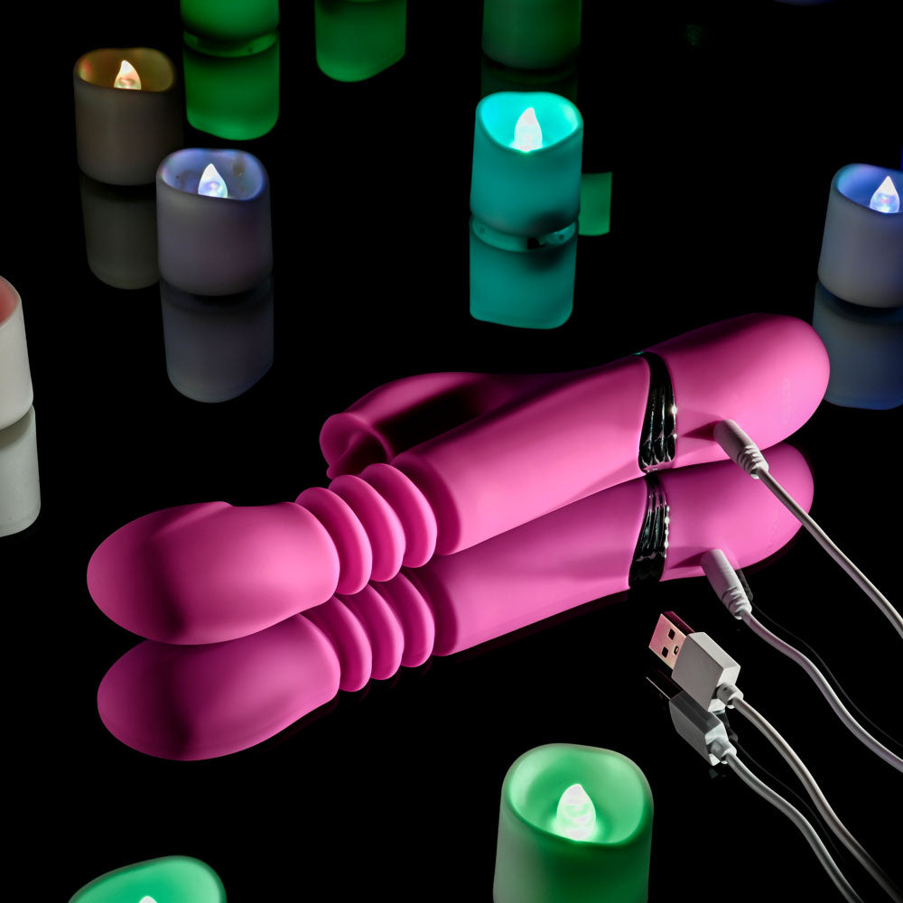 Evolved DRAGON - 24.2 cm USB Rechargeable Thrusting Rabbit Vibrator