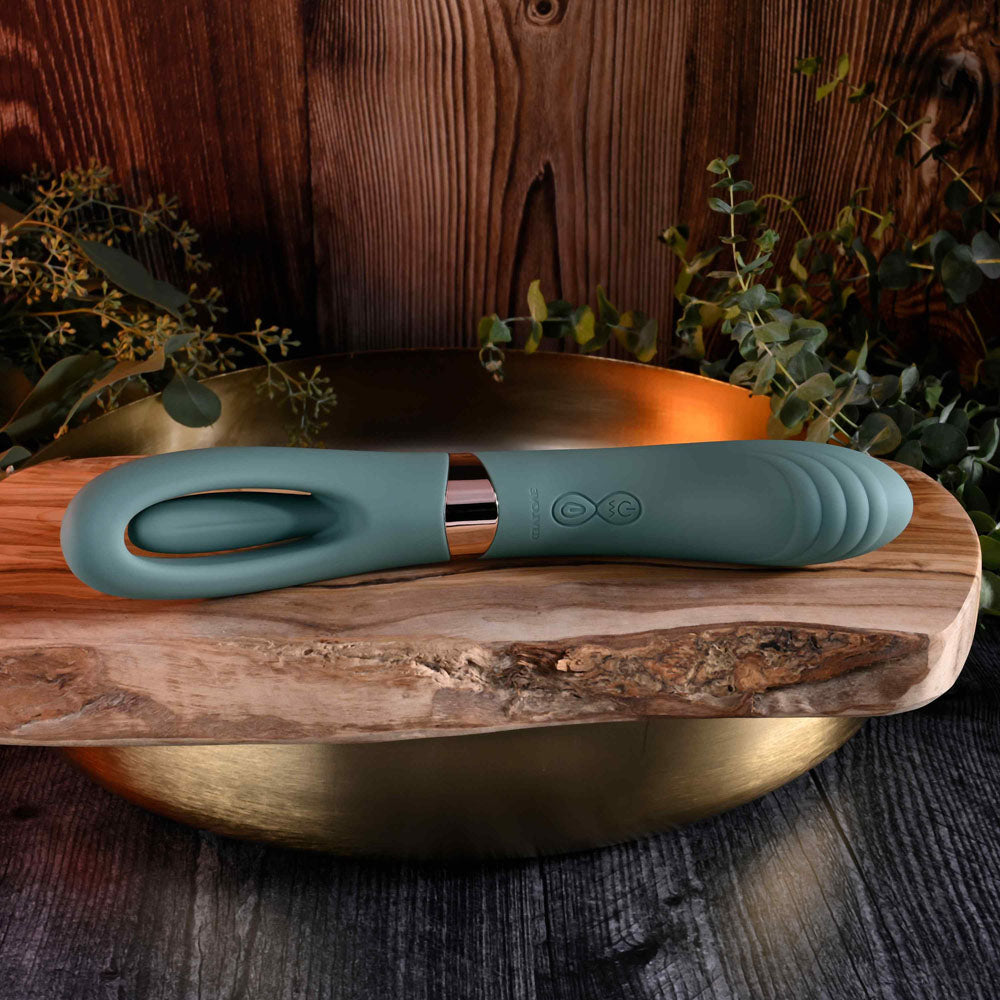 Evolved CHICK FLICK - Olive 24 cm USB Rechargeable Vibrator with Flicking Tip