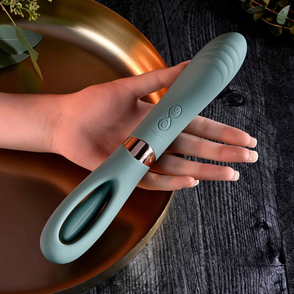 Evolved CHICK FLICK - Olive 24 cm USB Rechargeable Vibrator with Flicking Tip