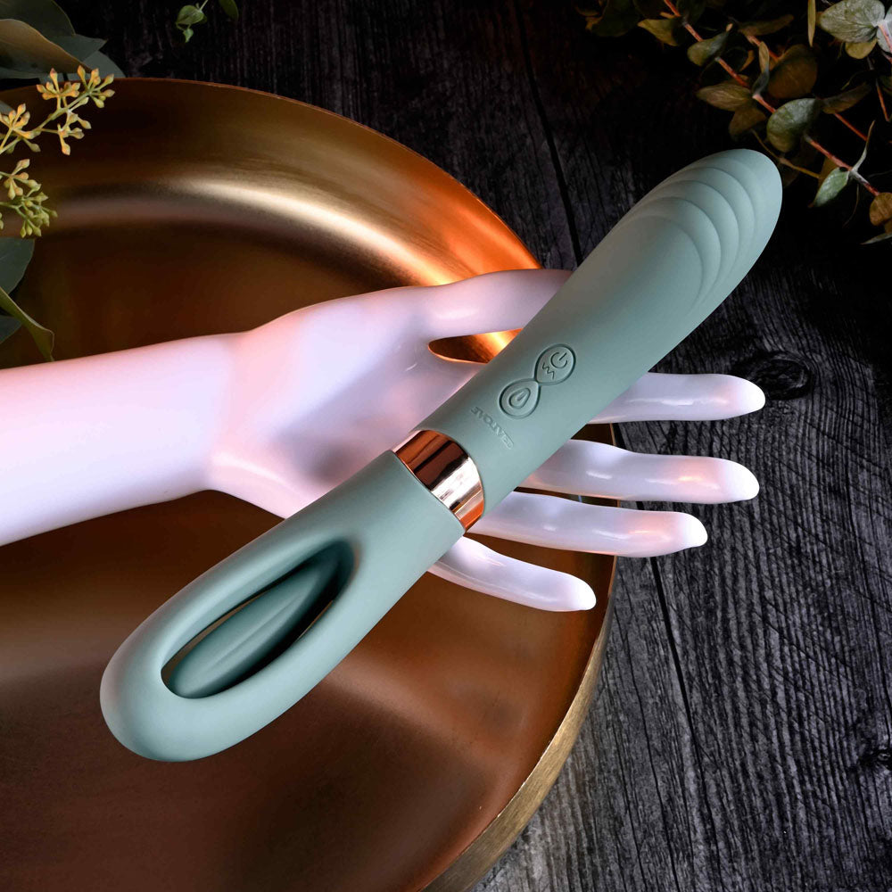 Evolved CHICK FLICK - Olive 24 cm USB Rechargeable Vibrator with Flicking Tip
