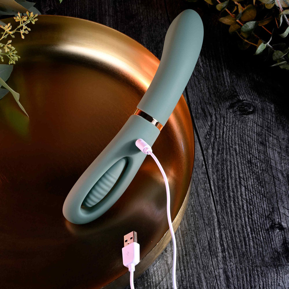 Evolved CHICK FLICK - Olive 24 cm USB Rechargeable Vibrator with Flicking Tip