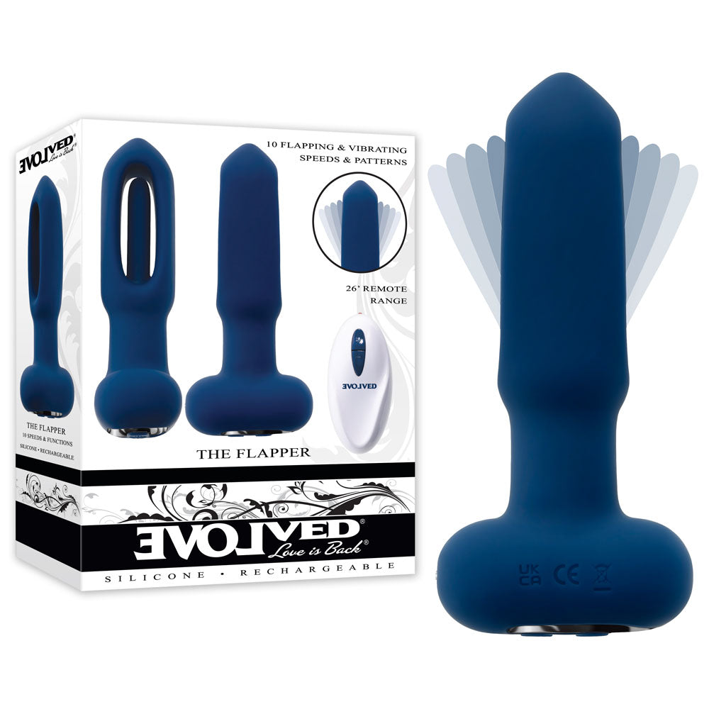 Evolved THE FLAPPER - 14 cm USB Rechargeable Vibrating and Flapping Butt Plug with Remote